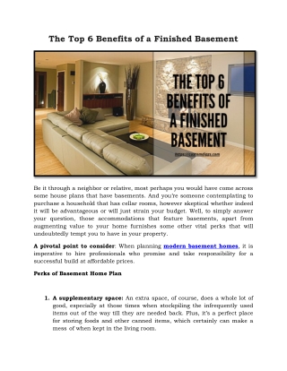 The Top 6 Benefits of a Finished Basement