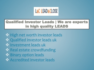 Qualified investor leads uk