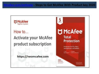 Mcafee.com/activate - Steps to Get McAfee With Product key 2020