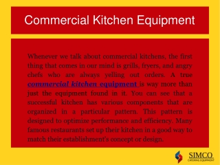 commercial kitchen equipment