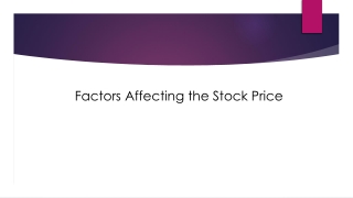 Factors Affecting the Stock Prices