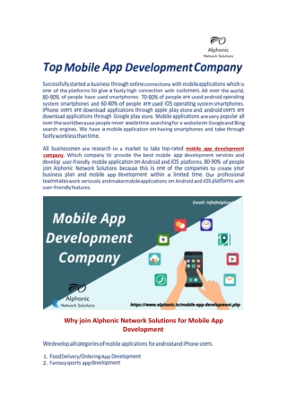 Top Mobile App Development Company