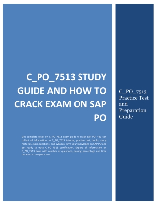 How to Prepare for C_PO_7513 exam on SAP PO