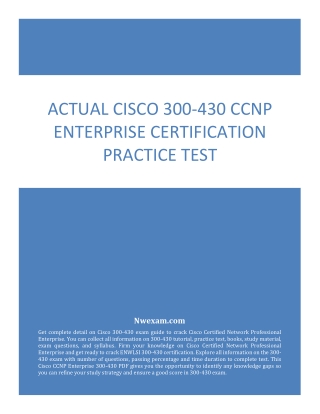 Cisco 300-430 Exam | CCNP Enterprise Best Practice Questions