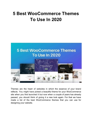5 Best WooCommerce Themes To Use In 2020