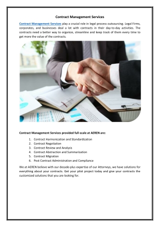 Contract Management Services