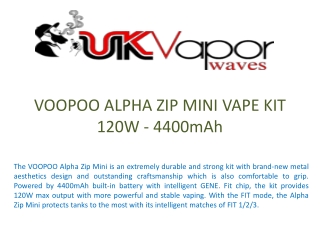 VOOPOO ALPHA ZIP MINI VAPE KIT 120W - 4400mAh