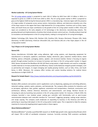UV Curing System Market by Technology, Type, Pressure Type, Application, End-Use Vertical  | COVID-19 Impact Analysis