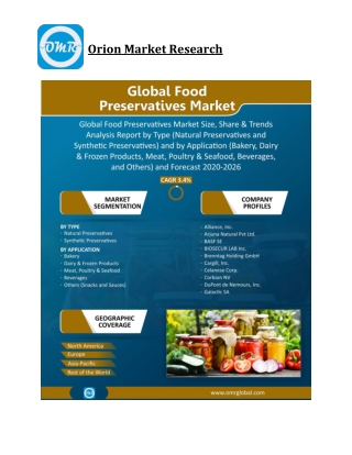 Global Food Preservatives Market Size, Competitive Analysis, Share, Forecast- 20