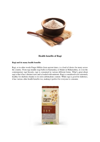 Health Benefits Of Ragi