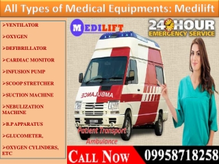 Use Medilift Road Ambulance Service in Delhi and Varanasi with 24 Hours Active Medical Team