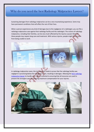 Highly skilled Radiology malpractice attorney | Grayson & Grayson