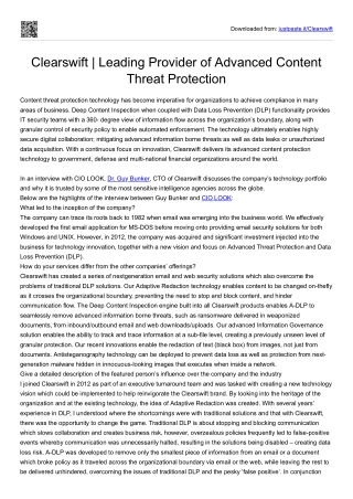 Clearswift | Leading Provider of Advanced Content Threat Protection