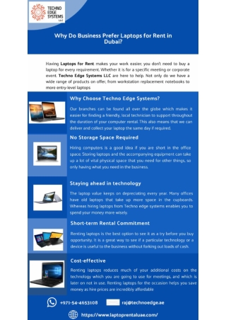 Why Do Business Prefer Laptops for Rent in Dubai?