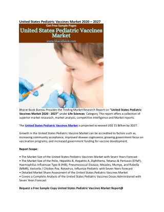 United States Pediatric Vaccines Market Research Report Forecast 2027