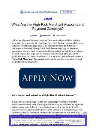 what Are The High Risk Merchant Account And Payment Gateways