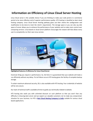 Information on Efficiency of Linux Cloud Server Hosting