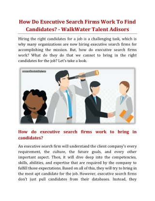 How Do Executive Search Firms Work To Find Candidates - WalkWater Talent Adisors