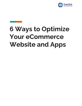 6 Ways to Optimize Your eCommerce Website and Apps