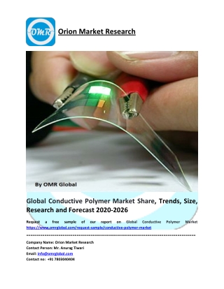 Global Conductive Polymer Market Size, Share, Future Prospects and Forecast 2020-2026