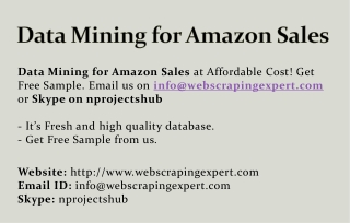 Data Mining for Amazon Sales