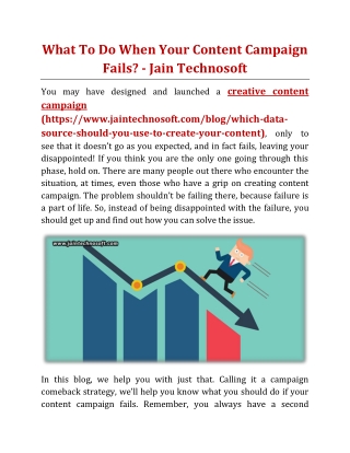 What To Do When Your Content Campaign Fails - Jain Technosoft