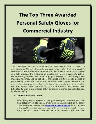 Anti-Static Gloves for Practical Use