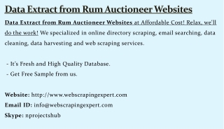 Data Extract from Rum Auctioneers Websites