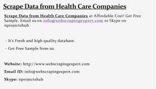 Scrape Data from Health Care Companies