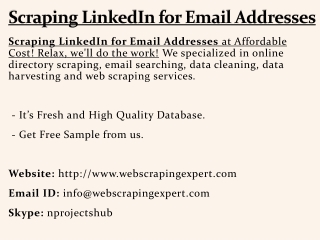 Scraping Linkedin for Email Addresses