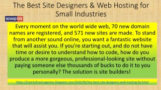 The Best Site Designers & Web Hosting for Small Industries
