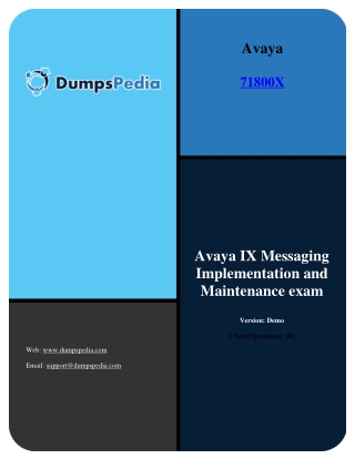 Avaya 71800X Dumps ACSS-7180