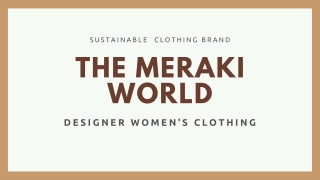 Sustainable Women's Clothing Brand - TheMerakiworld