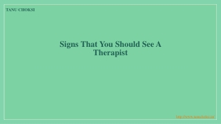 Signs That You Should See A Therapist