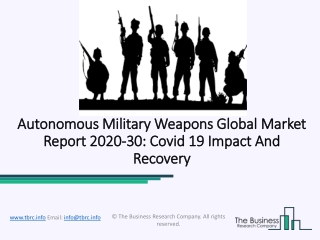 Autonomous Military Weapons Market Industry Analysis and Forecast (2020-2030) – By Product
