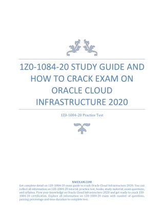 1Z0-1084-20 Study Guide and How to Crack Exam on Oracle ​Cloud Infrastructure 2020