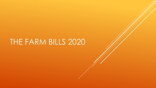 The Farm Bills 2020