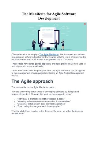 The Manifesto for Agile Software Development