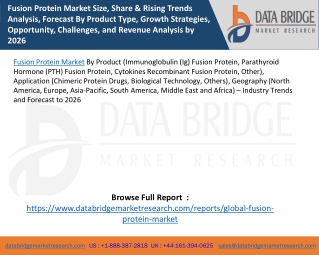 Fusion Protein Market Size, Share & Rising Trends Analysis, Forecast By Product Type, Growth Strategies, Opportunity, Ch