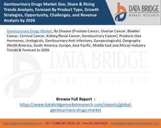 Genitourinary Drugs Market Size, Share & Rising Trends Analysis, Forecast By Product Type, Growth Strategies, Opportunit