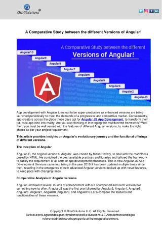 The origin and evolution of Angular JS App Development