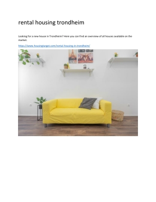 rental housing trondheim