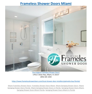 Frameless Shower Doors Miami