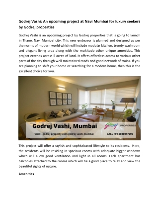 Godrej Vashi Mumbai Full Brochure