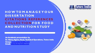 How to Manage Your Dissertation Citations/ References Collection for Food and Nutrition Study