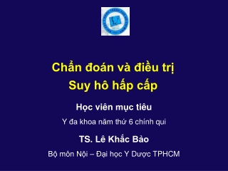 19. Điều trị Suy hô hấp 2019