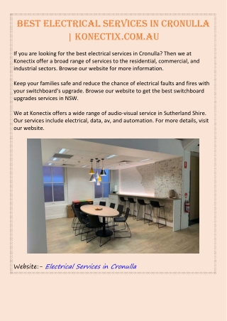 Best Electrical Services in Cronulla | Konectix.com.au
