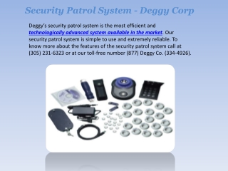 Security Patrol System - Deggy Corp