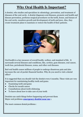 Why Oral Health Is Important?