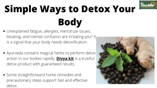 Simple Ways to Detox Your Body